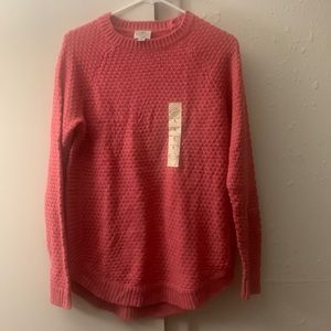 Pink Long Sleeve Knitted Sweater